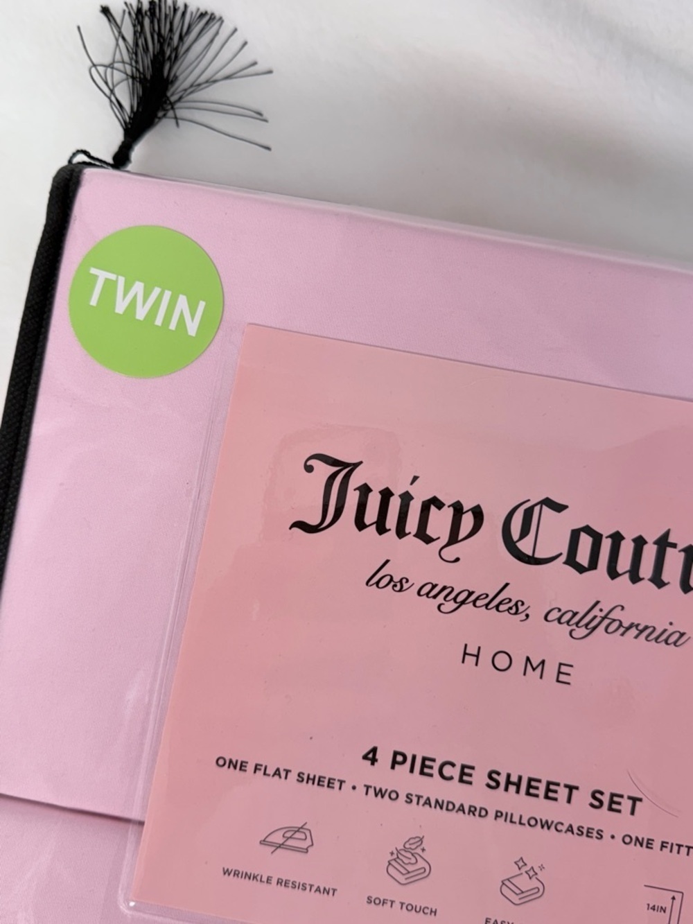 Juicy Couture Twin Pink Sheet Set 4 Piece Bedding Set Soft Dorm Bedding - Picture 7 of 7